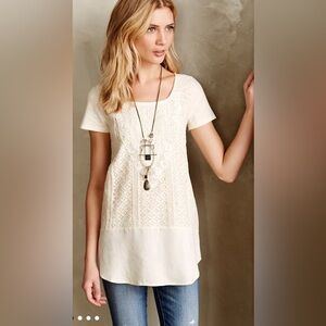 Anthropologie Meadow Rue Laurel Lace Tunic Top